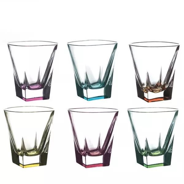 Набор стаканов для виски RCR Fusion Цветные 270мл (6 шт)