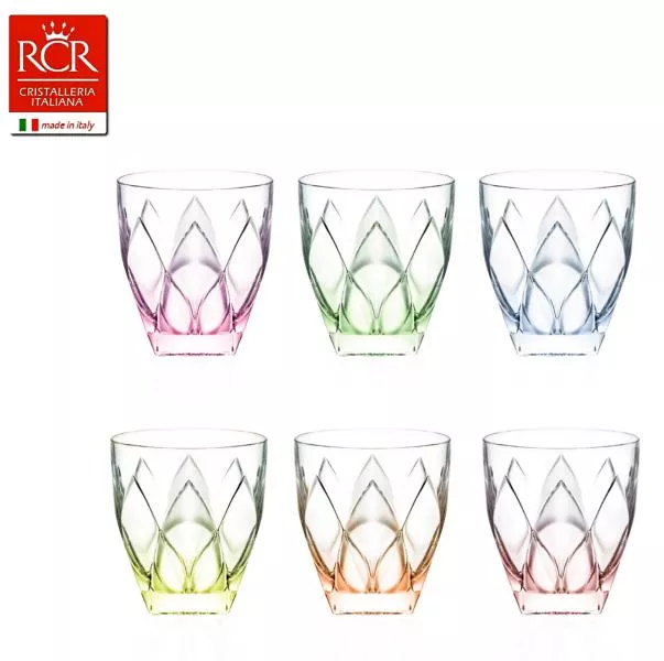 Набор стаканов для виски RCR Ninphea Цветные 250мл (6 шт)