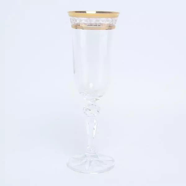 Набор фужеров для шампанского Crystalex Bohemia Кристина Золотой Лист V-D 150 мл(6 шт)
