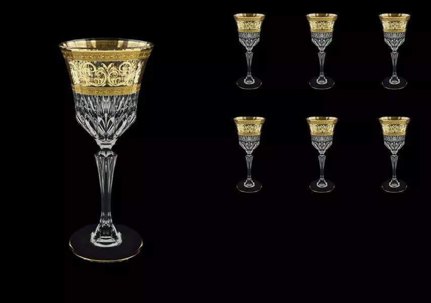 Набор бокалов для вина 220 мл Adagio Allegro Golden Light Decor Astra Gold
