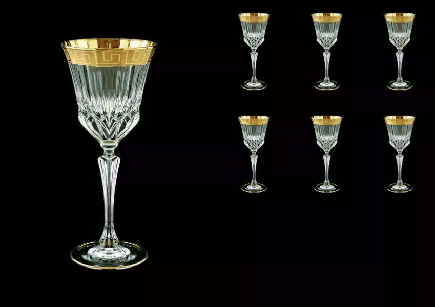 Набор бокалов для вина 220 мл Adagio Antique Golden Classic Decor Astra Gold