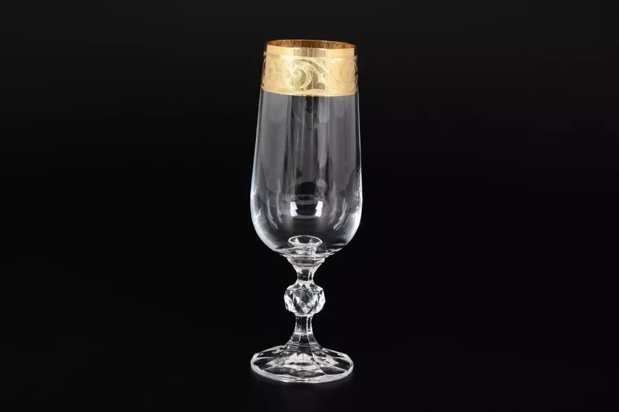 Набор фужеров для шампанского Bohemia Клаудиа Золото 180мл (6 шт)