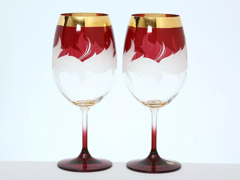 Набор бокалов для вино 580 мл (2 шт)"Волна красная" E-V