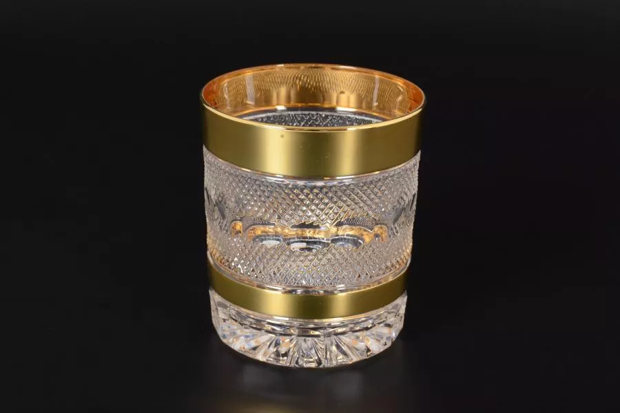 Набор стаканов для виски хрусталь с золотом Филиция Bohemia Max Crystal 320 мл(6 шт) Артикул 30557