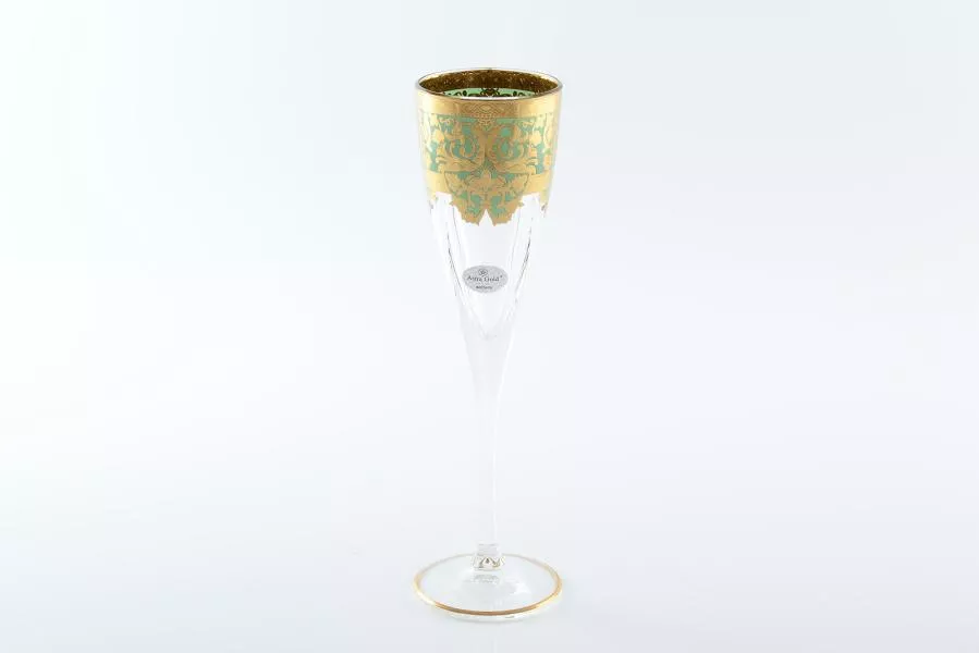 Набор фужеров для шампанского Astra Gold Natalia Golden Turquoise D. 170мл(6 шт)