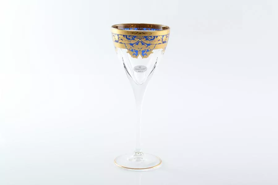 Набор бокалов для вина Astra Gold Natalia Golden Blue Decor 250мл(6 шт)