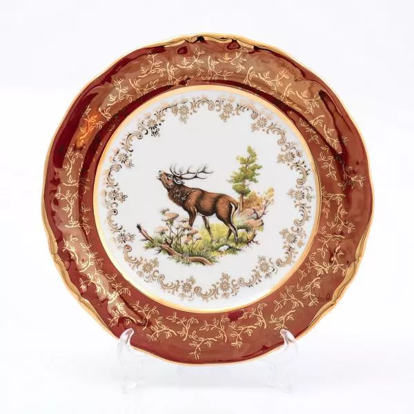 Набор тарелок 21 см Охота Красная Sterne porcelan (6 шт)