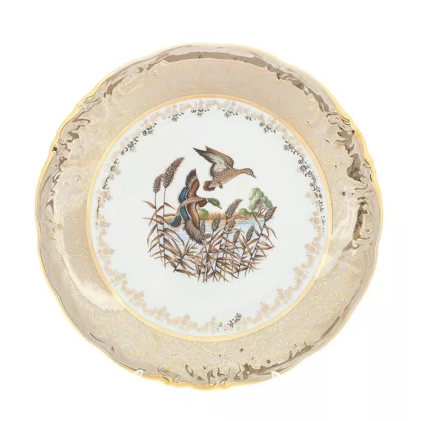 Блюдо круглое Sterne porcelan Охота Бежевая 30 см