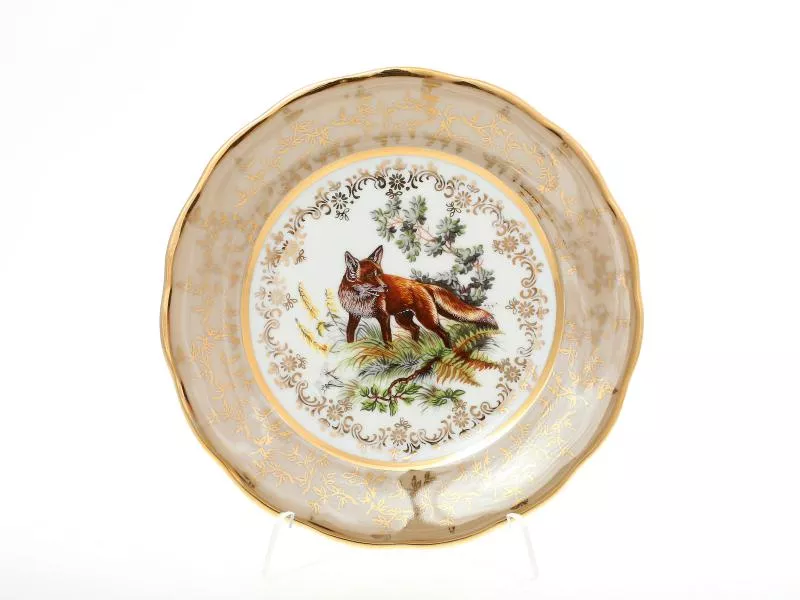 Набор тарелок Sterne porcelan Охота Бежевая 19 см(6 шт)