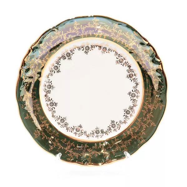 Набор тарелок Sterne porcelan Зеленый лист 21 см (6 шт)