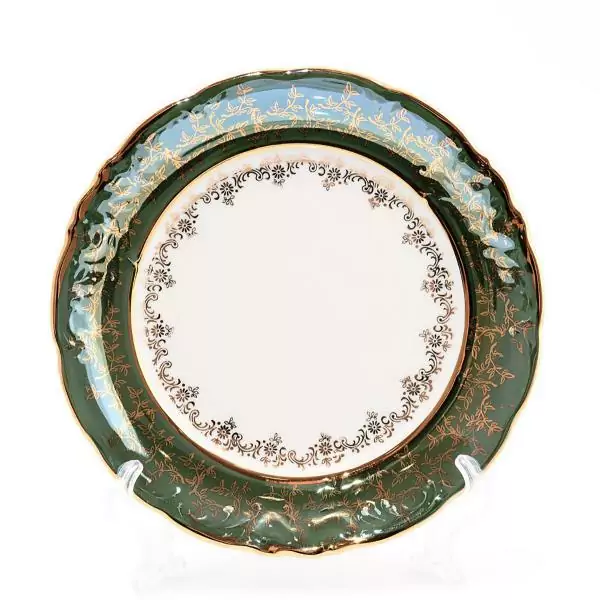Набор тарелок Sterne porcelan Зеленый лист 25 см (6 шт)