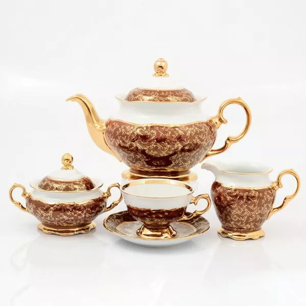 Чайный сервиз на 6 персон 17 предметов Красный лист Sterne porcelan