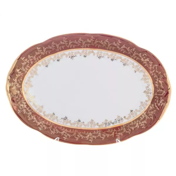Блюдо овальное Sterne porcelan Красный лист 33 см