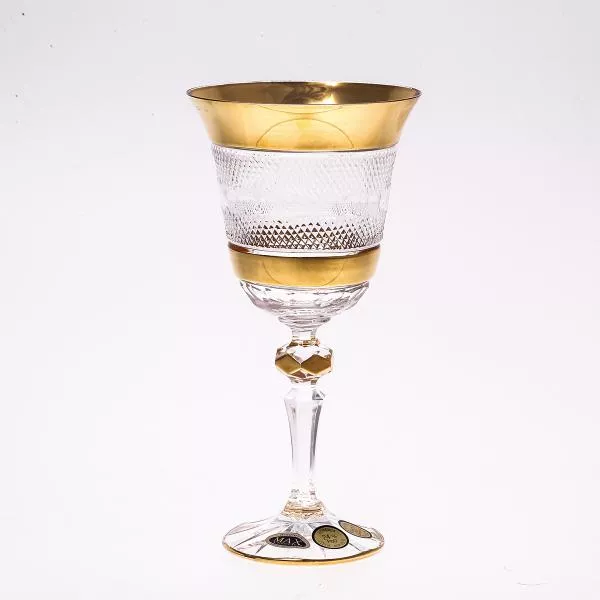 Набор бокалов для вина Bohemia Max Crystal Хрусталь с золотом 220мл(6 шт) Артикул 31856