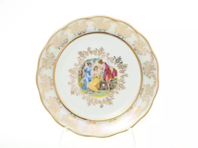 Набор тарелок Queen's Crown Корона Мадонна перламутр 17 см(6 шт)