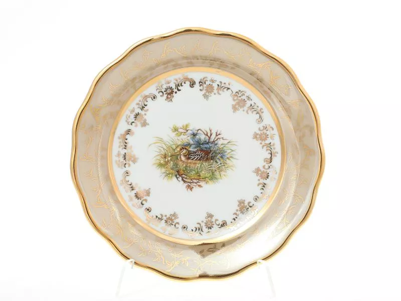 Набор тарелок Sterne porcelan Охота Бежевая 17 см(6 шт)