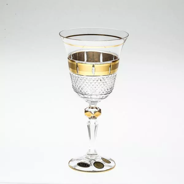 Набор бокалов для вина хрусталь с золотом Bohemia Max Crystal 220 мл(6 шт) Артикул 32514