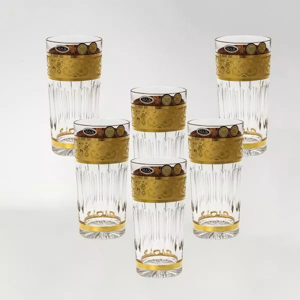 Набор стаканов для воды золото Bohemia Max Crystal 350 мл(6 шт) Артикул 32516