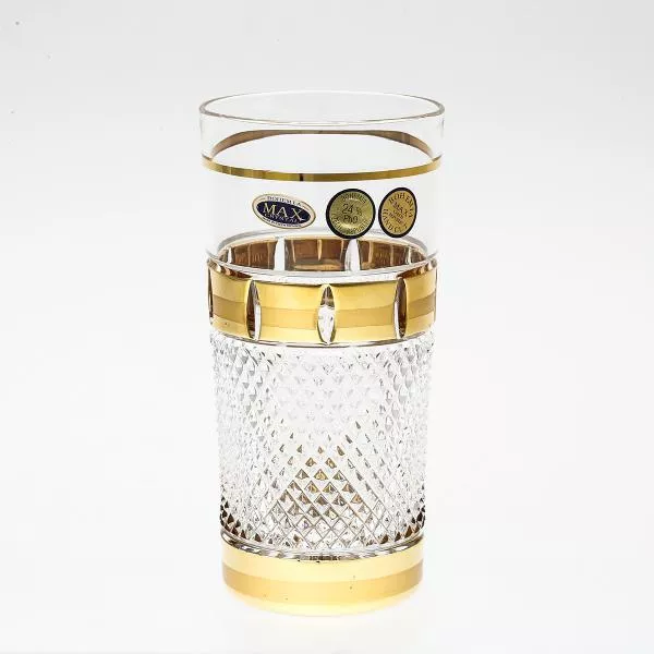 Набор стаканов для воды золото Bohemia Max Crystal 350 мл(6 шт) Артикул 32517