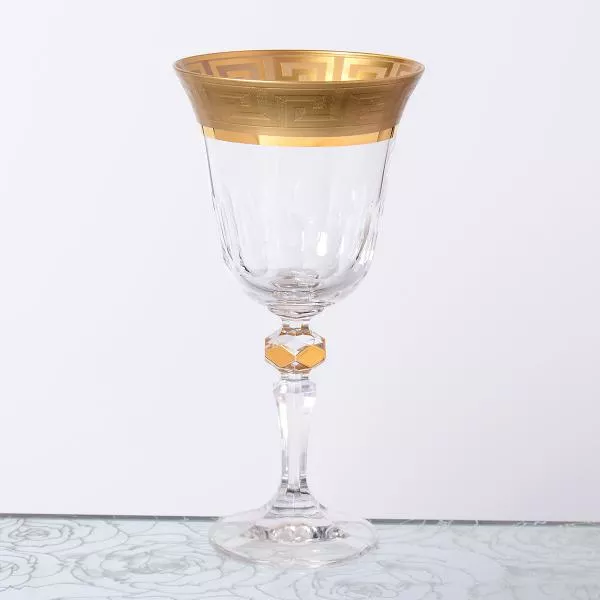 Кристина Набор бокалов для вина Bohemia Gold Костка матовая 220 мл(6 шт)