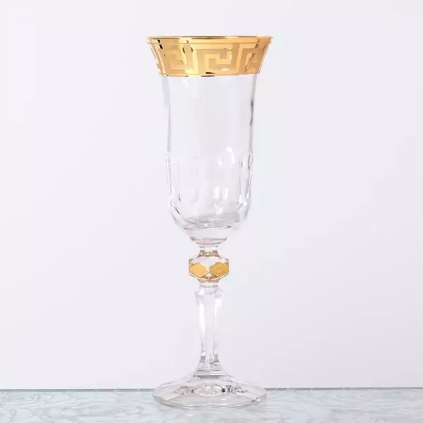 Набор фужеров Кристина для шампанского Bohemia Gold Костка 150мл(6 шт)