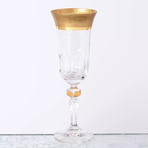 Набор фужеров Кристина для шампанского Bohemia Gold Костка матовая 150мл(6 шт)