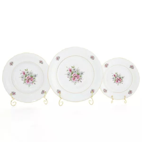 Набор тарелок Leander Соната розовые цветы 18 предметов