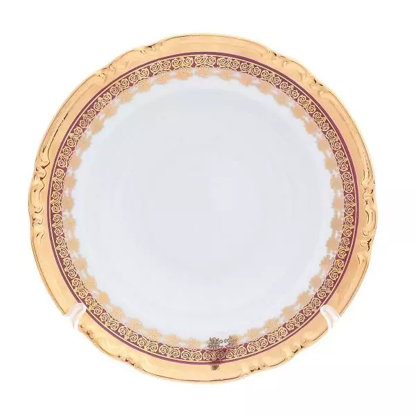 Набор тарелок 23 см Констанция Рубин Золотой орнамент (6 шт)