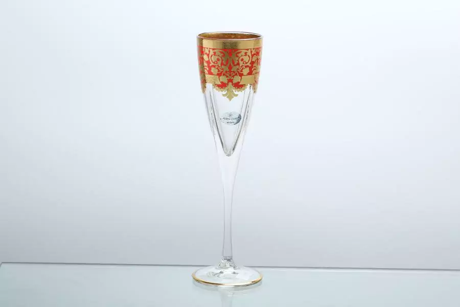 Набор фужеров для шампанского Astra Gold Natalia Golden Red Decor 170мл(6 шт)