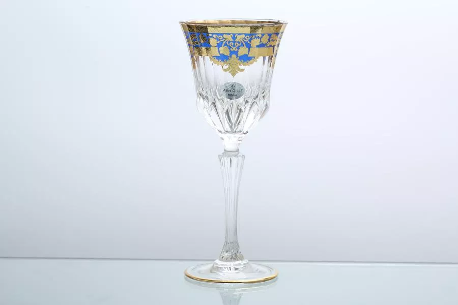 Набор бокалов для вина Astra Gold Natalia Golden Blue Decor 220мл(6 шт)