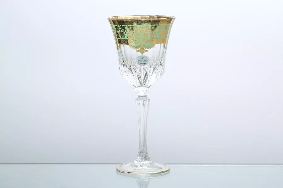 Набор бокалов для вина 280 мл Natalia Golden Turquoise D. Astra Gold (6 шт)