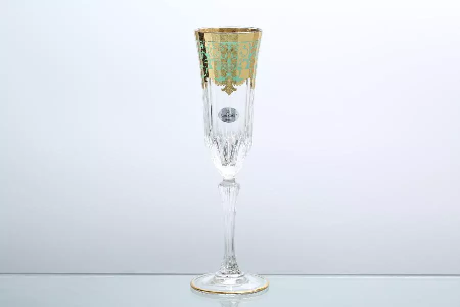 Набор фужеров для шампанского Astra Gold Natalia Golden Turquoise D. 180мл(6 шт)