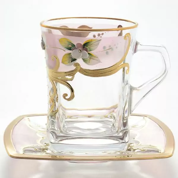 Набор чайных пар  Bohemia фонд  розовая 12 предметов