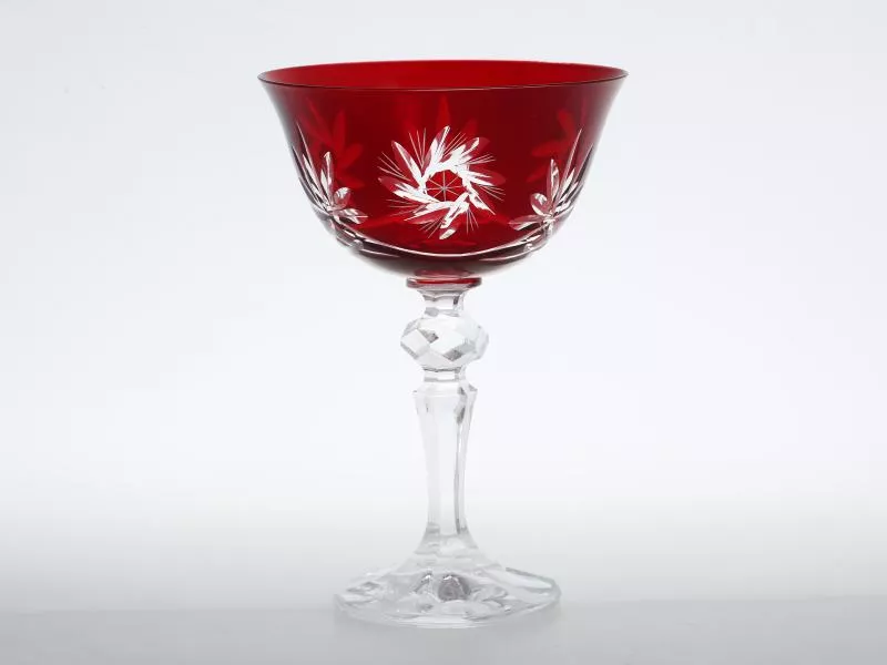 Набор бокалов для мартини Bohemia Цветной Хрусталь Красные 180мл(6 шт)