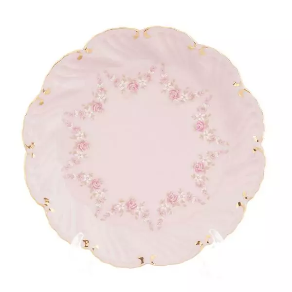 Набор тарелок Leander Соната Мелкие цветы Розовый фарфор 17см