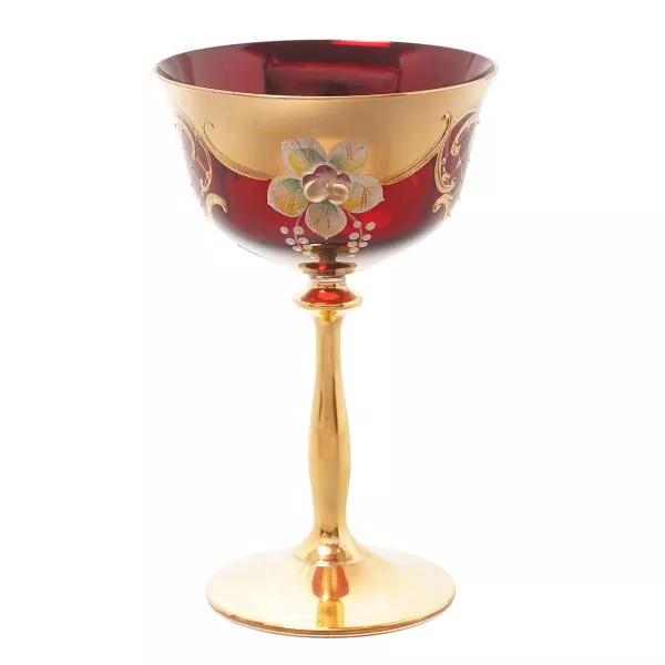 Анжела набор бокалов для вина AS Crystal лепка золотая E-S 280 мл Артикул 38201