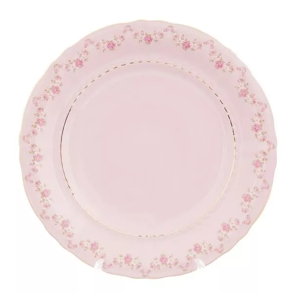 Набор тарелок Leander Соната мелкие цветы розовый фарфор 25 см