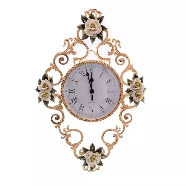Часы настенные Rosaperla Розы (золото 24 карата)