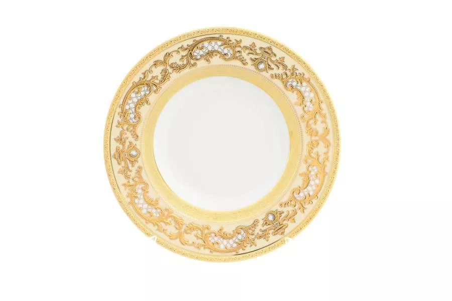 Набор глубоких тарелок Falkenporzellan Alena 3D Creme Gold Constanza 22,5см(6 шт)