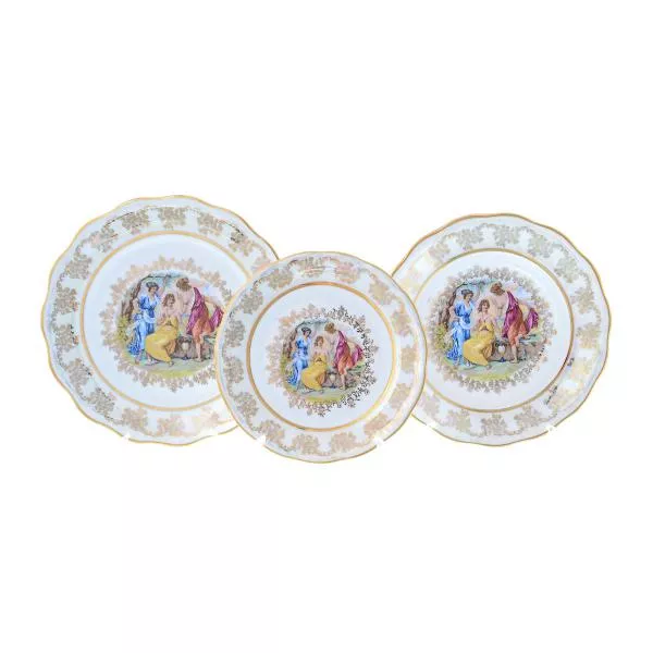 Набор тарелок Queen's Crown Корона Мадонна Перламутр 18 предметов Артикул 43154
