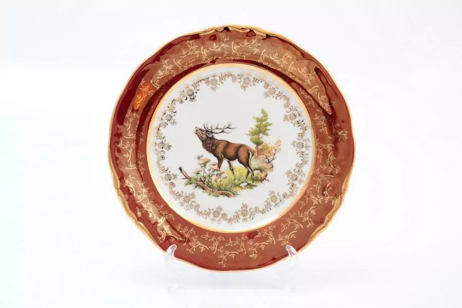 Набор тарелок 24 см Охота Красная Sterne porcelan (6 шт)