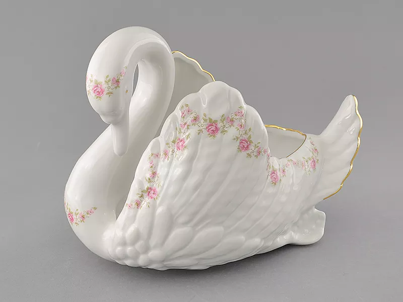 Лебедь конфетница Мелкие цветы Артикул 20118426-0158