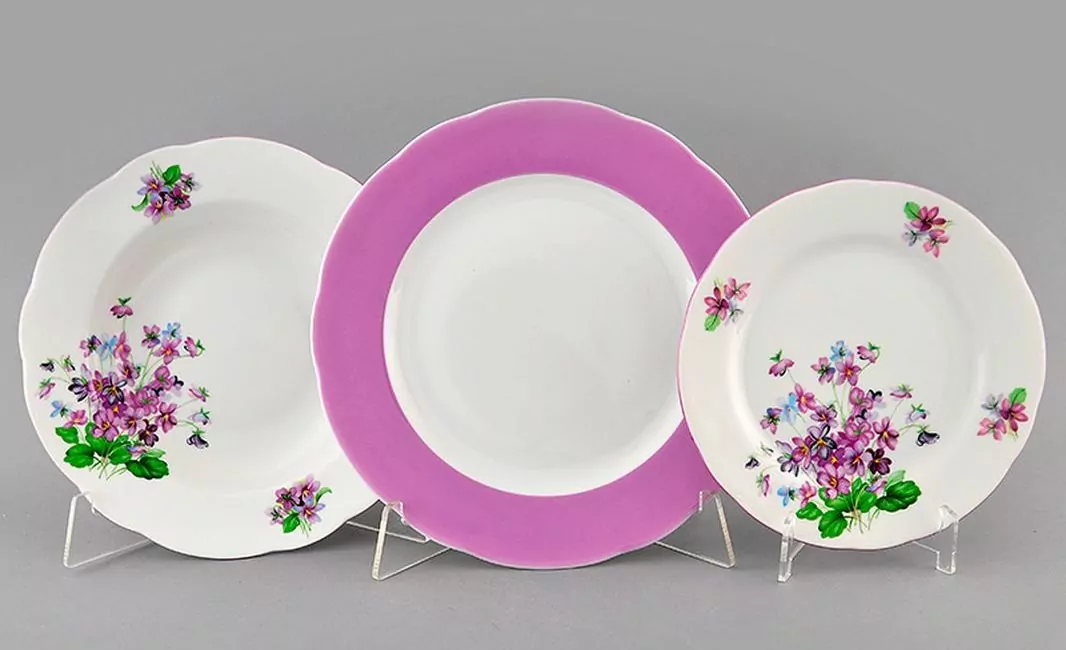 Набор тарелок 18предм. с тар. дес. 19 Лиловые цветы
