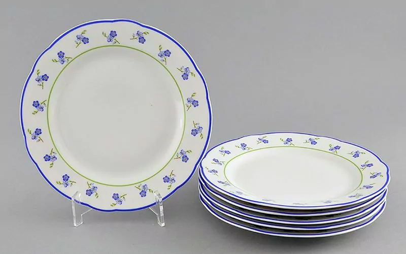 Набор тарелок мелких 6 шт. 19см Синие цветы