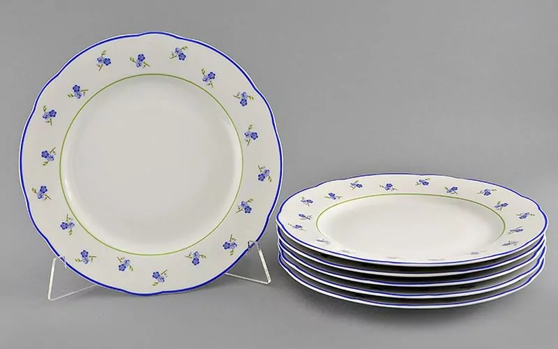 Набор тарелок мелких 6 шт. 25см Синие цветы