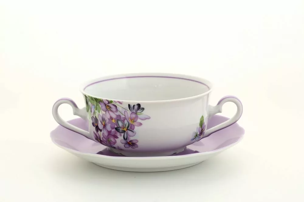 Набор чашек для супа с бл. 2р. 0,35л 6шт. Лиловые цветы