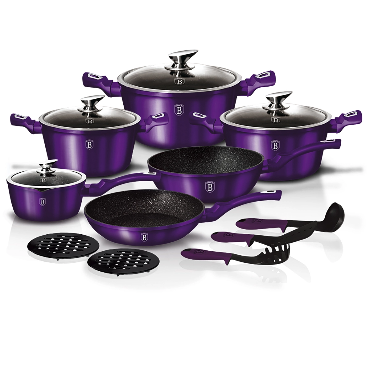 Набор посуды Berlinger Haus Royal Purple Metallic Line 15 предметов